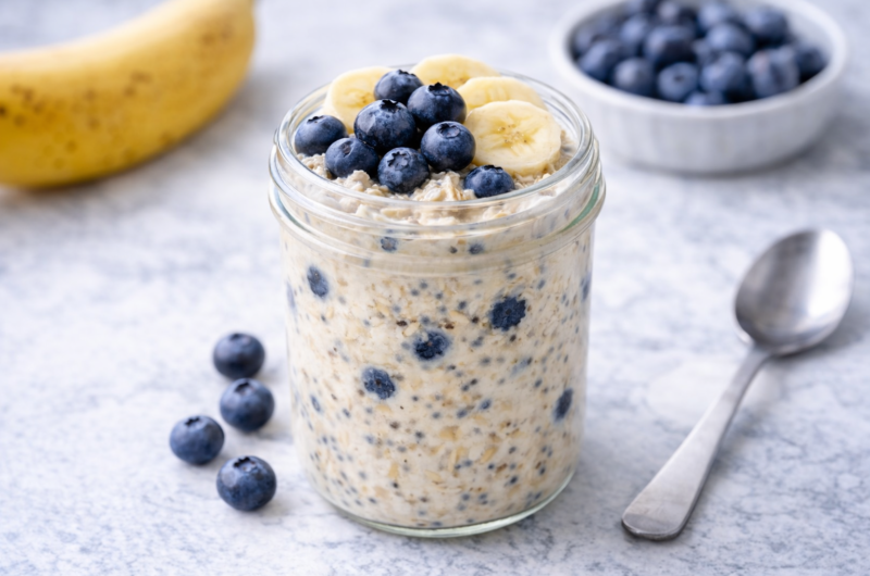 Gluten-Free Blueberry Banana Overnight Oats