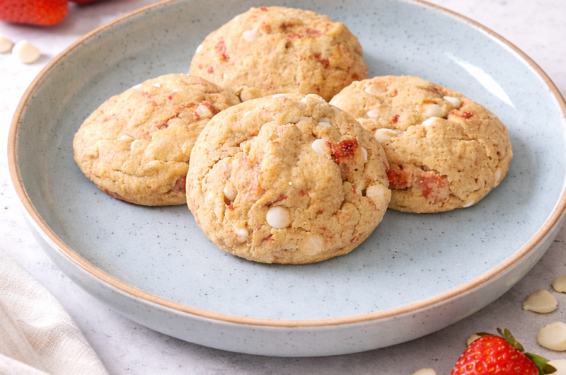 Gluten-Free Strawberry White Chocolate Cookies